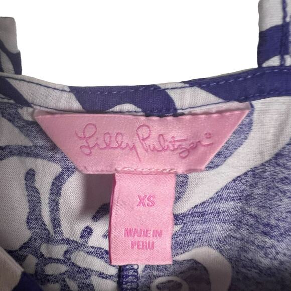 Lilly Pulitzer Daniela Seahorse Spectrum Navy Blue Tide Cap Sleeve Mini Dress XS - Picture 6 of 9